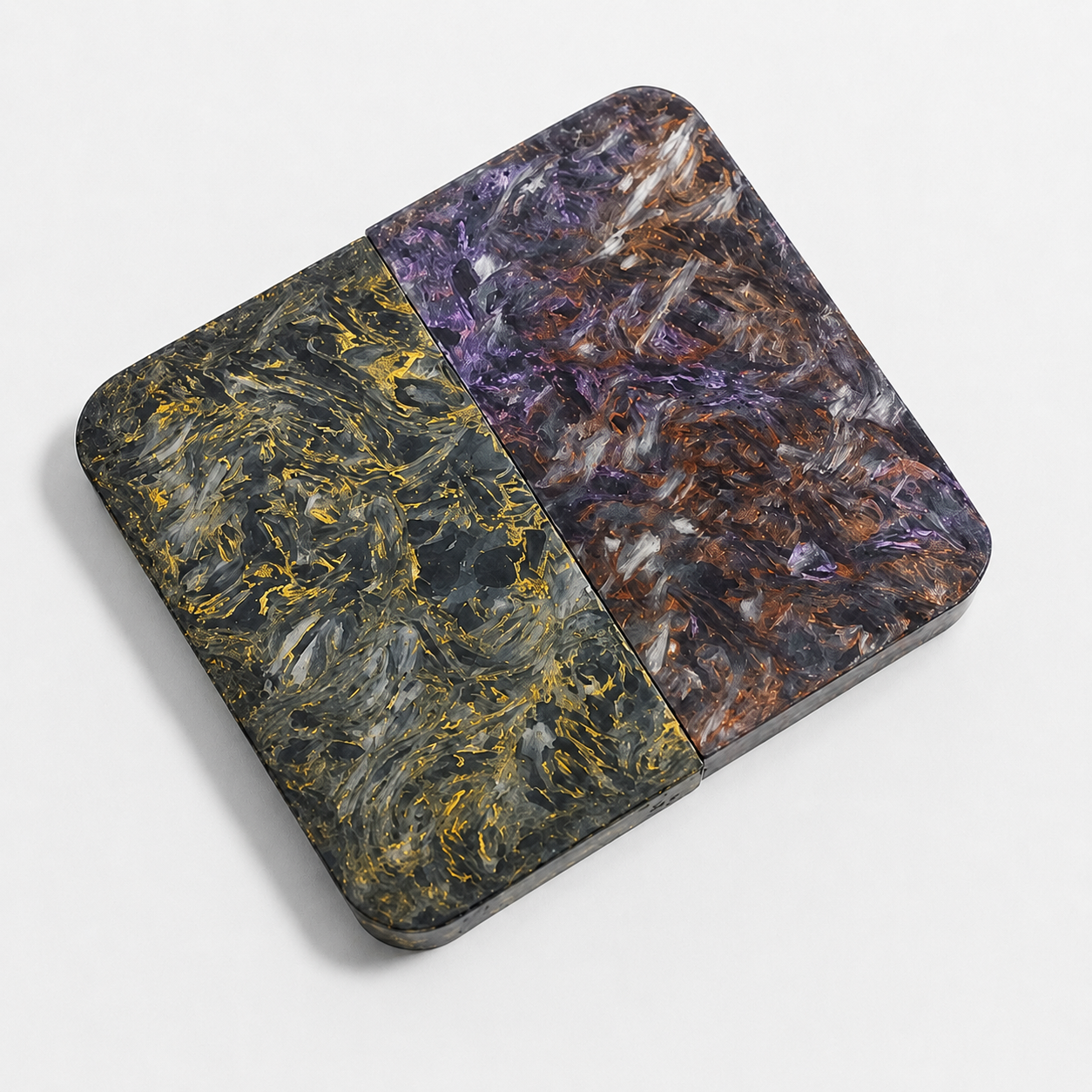 Aurora forged carbon fiber plate with angle shifting color effect