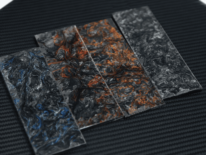 forged carbon fiber sheets in multiple colors and thickness options