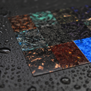 colored forged carbon fiber in different colors with integrated material color