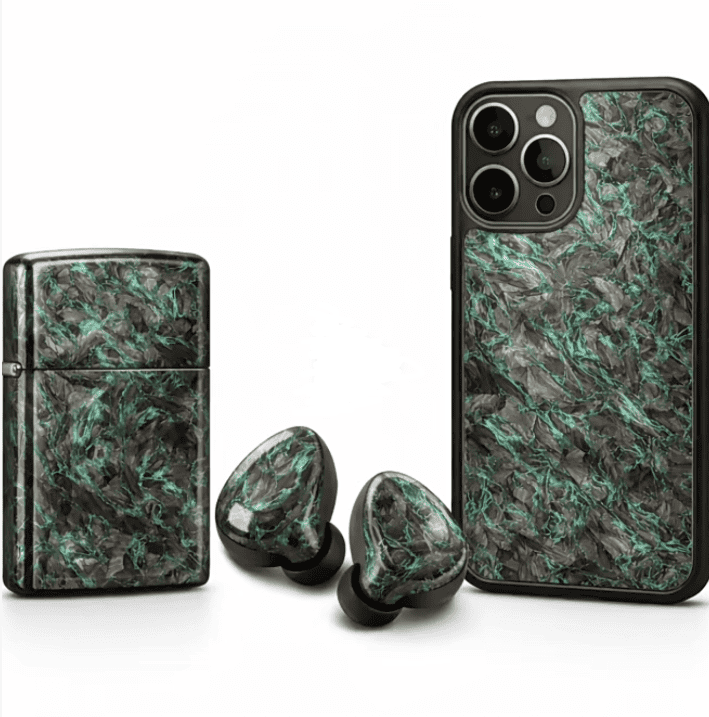Colored forged carbon fiber for consumer electronics and device components