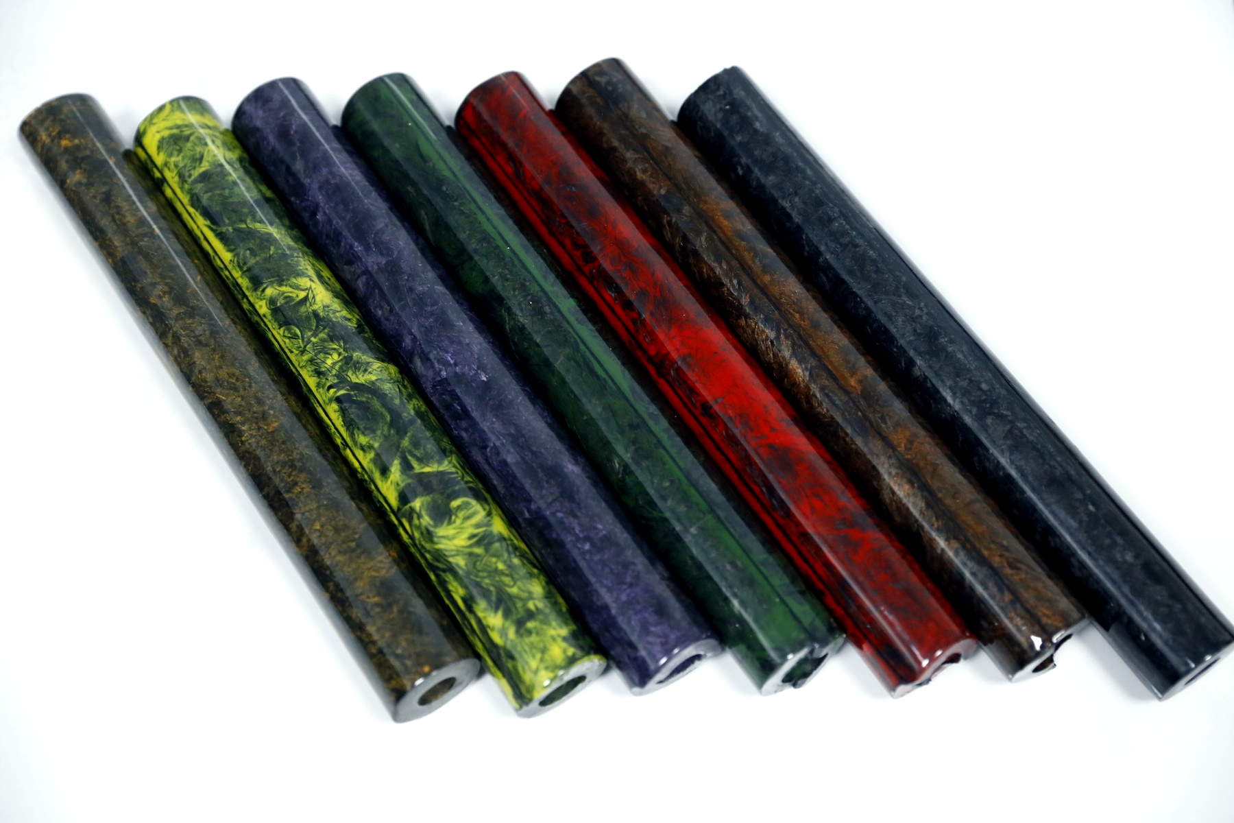Colored forged carbon fiber tubes and pipe blanks for CNC machining and lathe turning