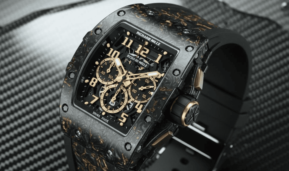 Forged carbon fiber watch case and watch component material