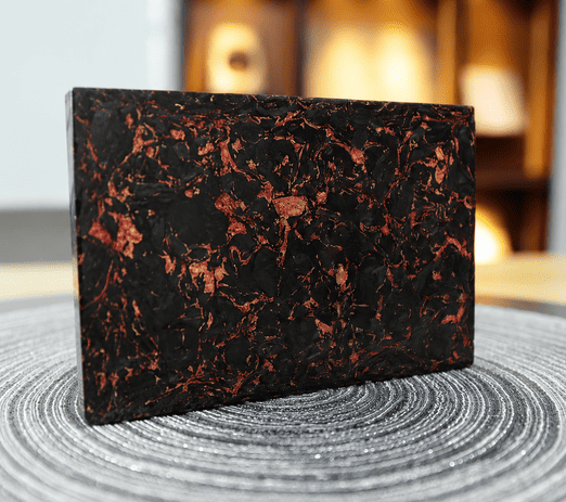 Metallic luster forged carbon fiber collection with gold copper rose gold and silver effects