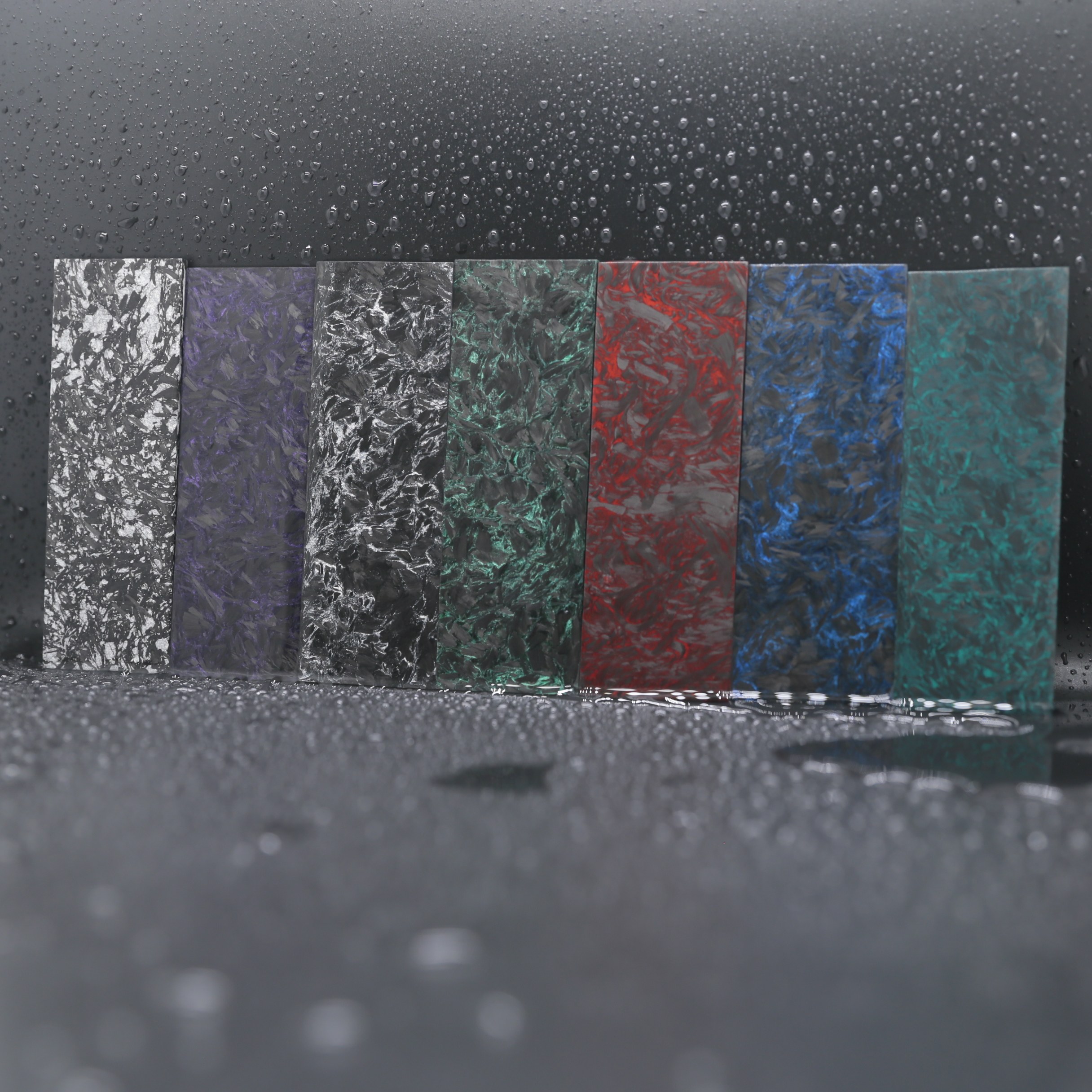 Carbonaurum colored forged carbon fiber sheet material collection for custom production